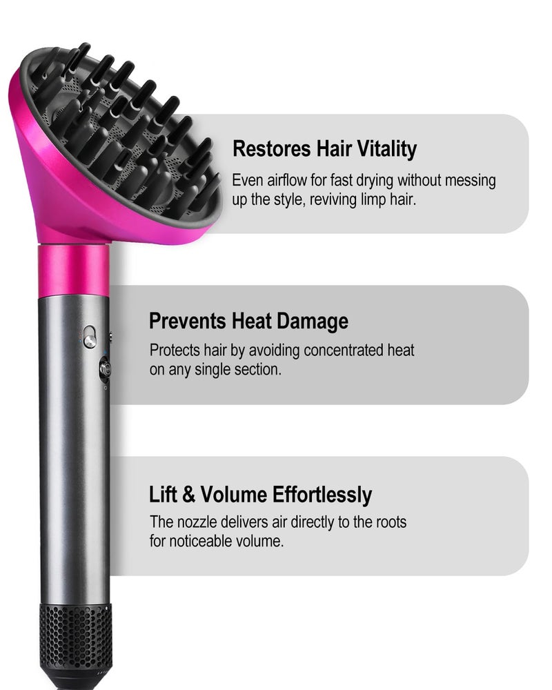TEXOVYRAX Diffuser attachment compatible with Dyson Airwrap Multi-Styler, Fast Drying, Volumizing, match HS01 HS05 i.d. Fuchsia - Image 3